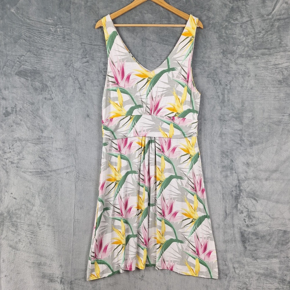 Tommy Bahama Dress XL Tropical Floral Hawaiian Beach Resort Bird Of Paradise